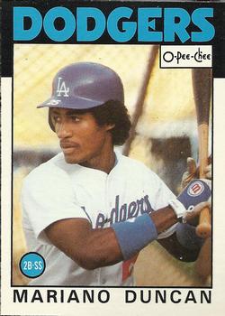 1986 O-Pee-Chee Baseball Cards 296     Mariano Duncan RC
